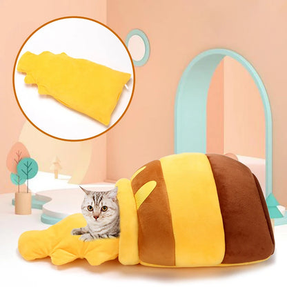 Cat Bed House Cat Accessories Four Seasons Plush Mat Dogs Cushion Basket Honey Jar Shape Pets Product For Small Cat Dog Rabbit